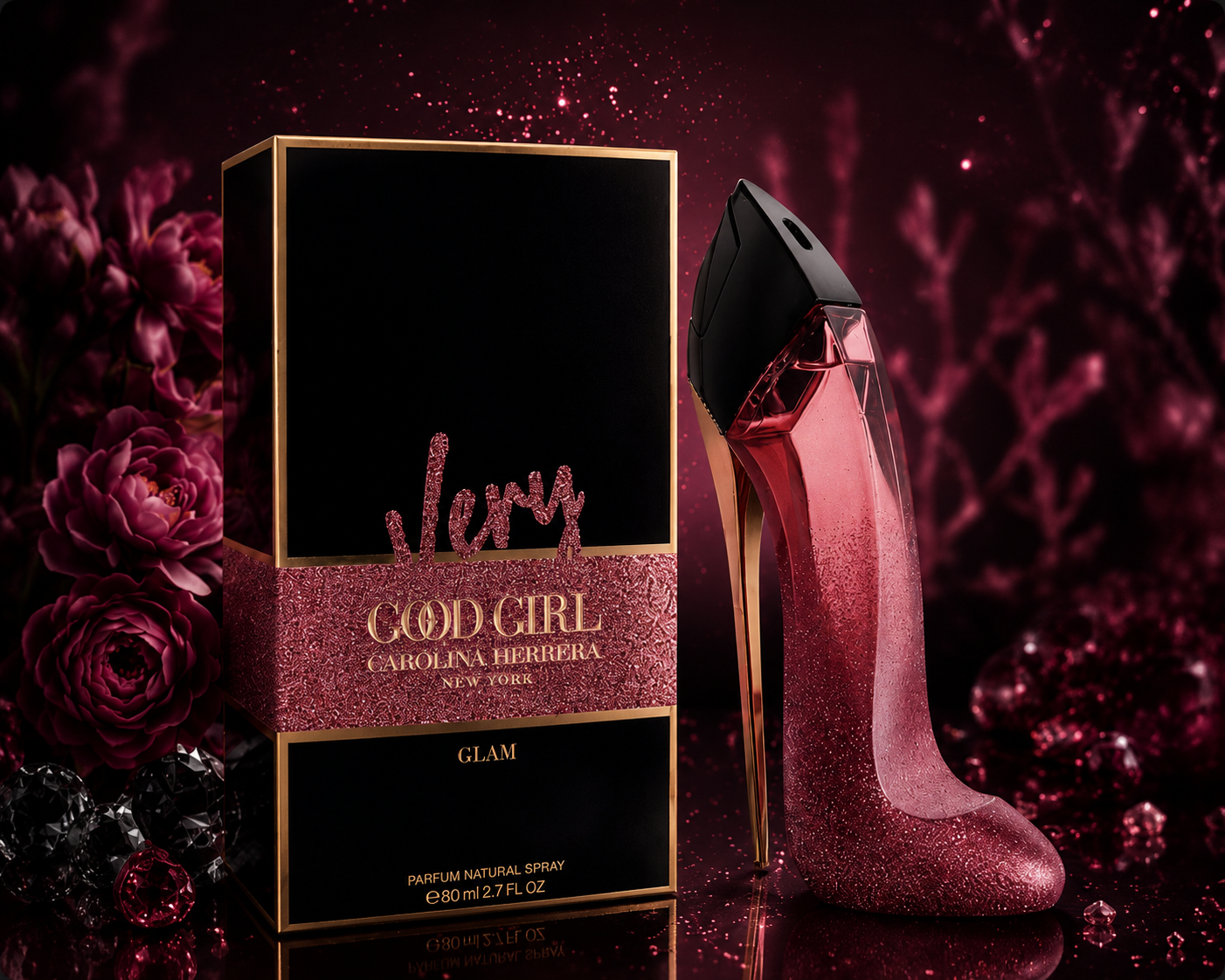 Carolina Herrera Very Good Girl Glam 2.7oz Eau de Parfum — bottle and box